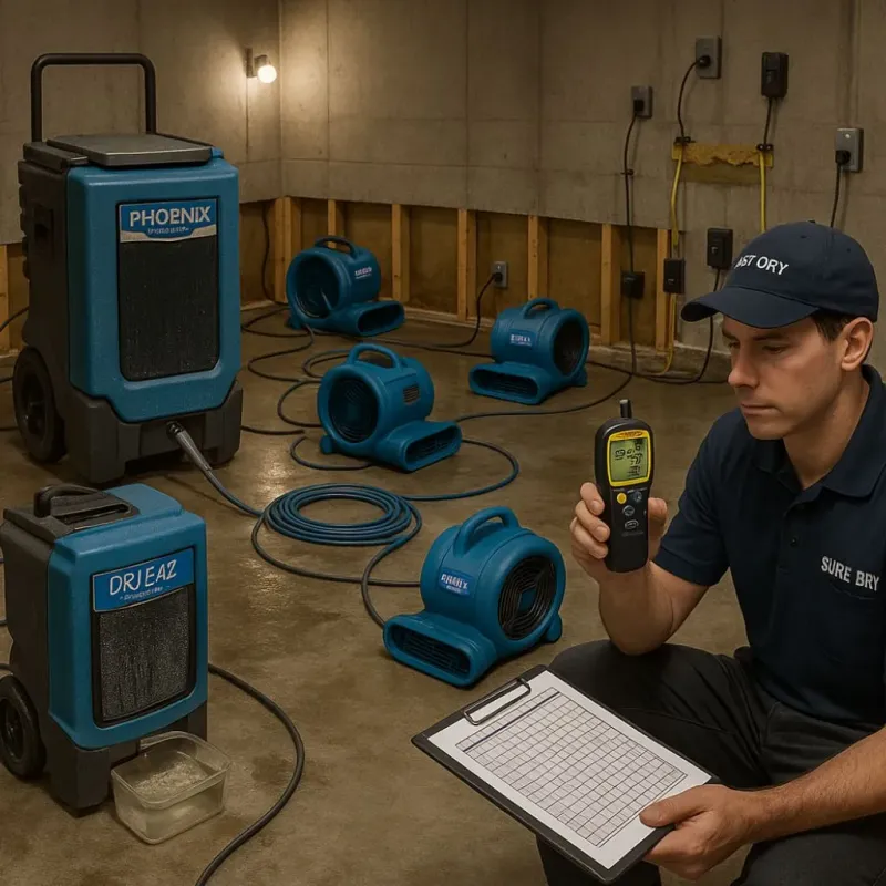 Structural Drying and Dehumidification process in Waldo, FL